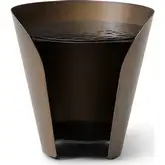 Vanta End Table in Bubble Textured Glass & Brushed Bronze